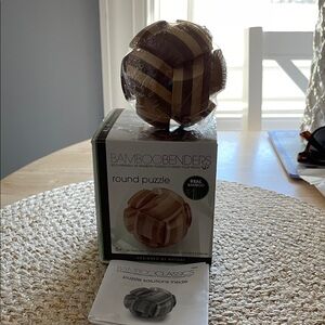 Bamboo Round Puzzle - Natural Brown-New in Box
